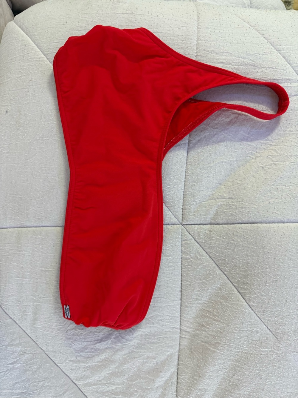 Red One-Shoulder Bikini Top